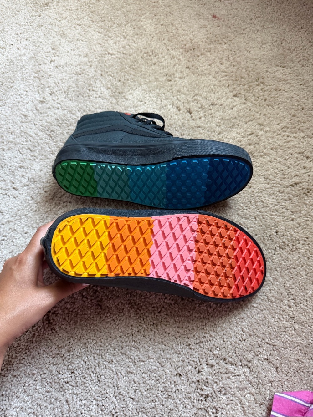 Vans Hedley & Bennett Black High-Top Canvas Sneakers with Rainbow-Tread Detail - Picture 2 of 7